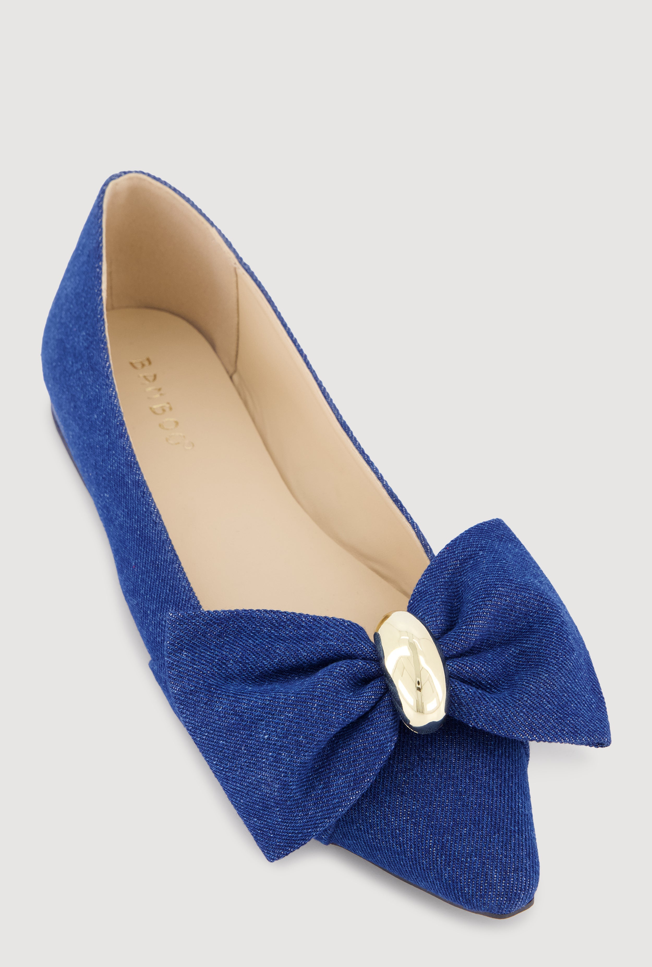Stylish Pointed Toe Bow Detail Flats