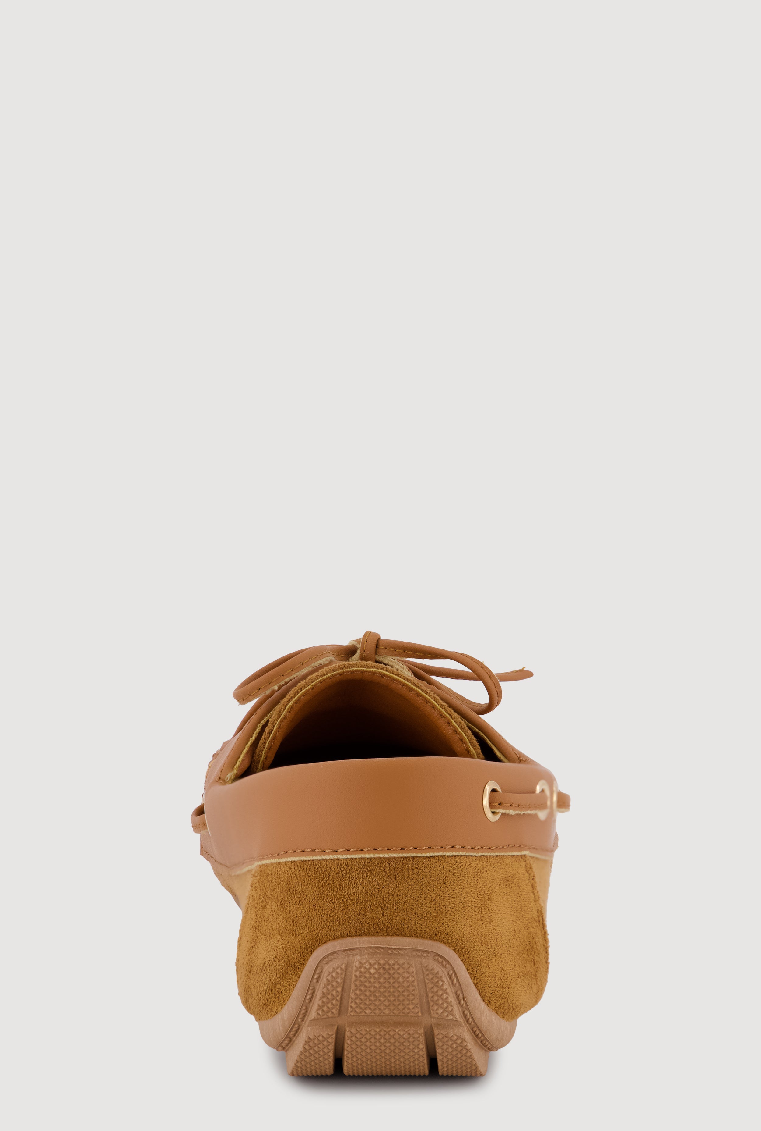 Faux Leather Lace Up Detail Faux Suede Loafers