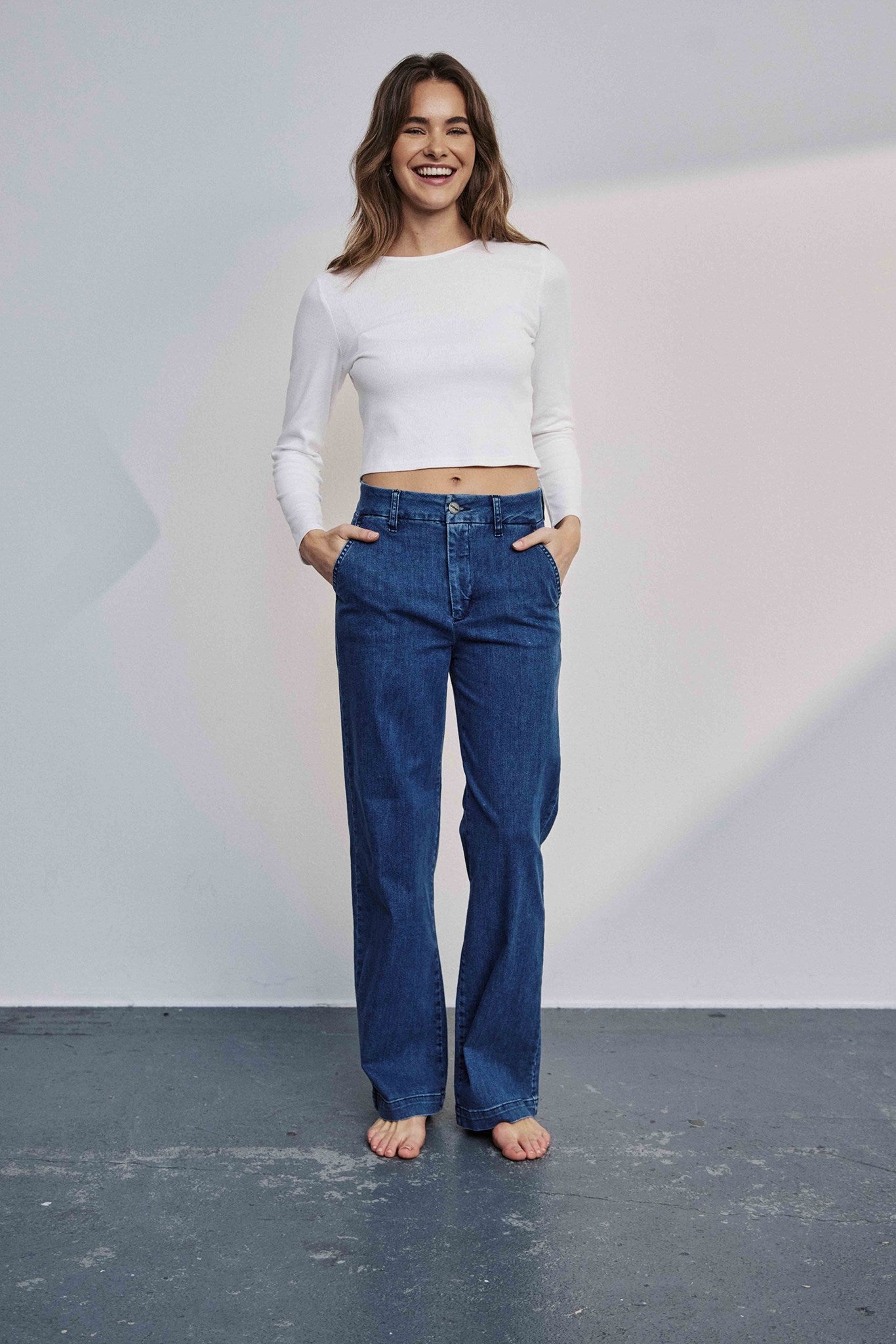 NUAMBER LONG - Medium Blue Denim
