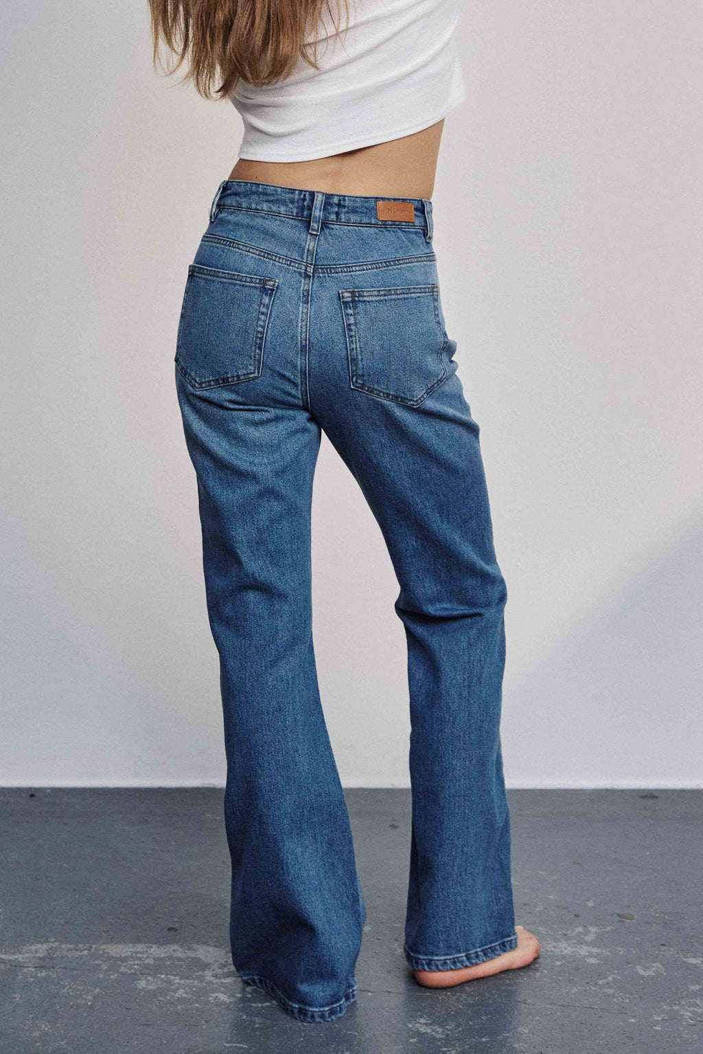 NULONDON JEANS LONG - Med. Blue Washed Denim