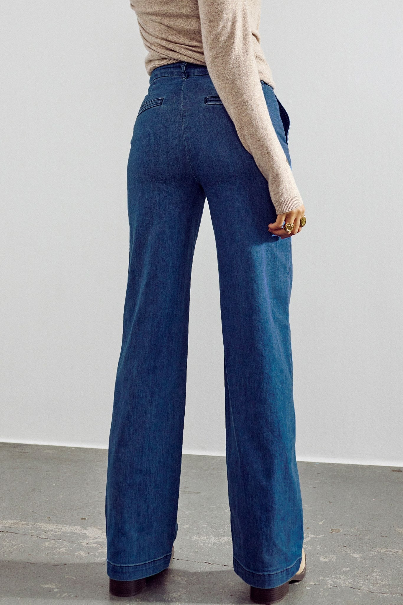 NUAMBER PANTS X LONG MID BLUE - Medium Blue Denim