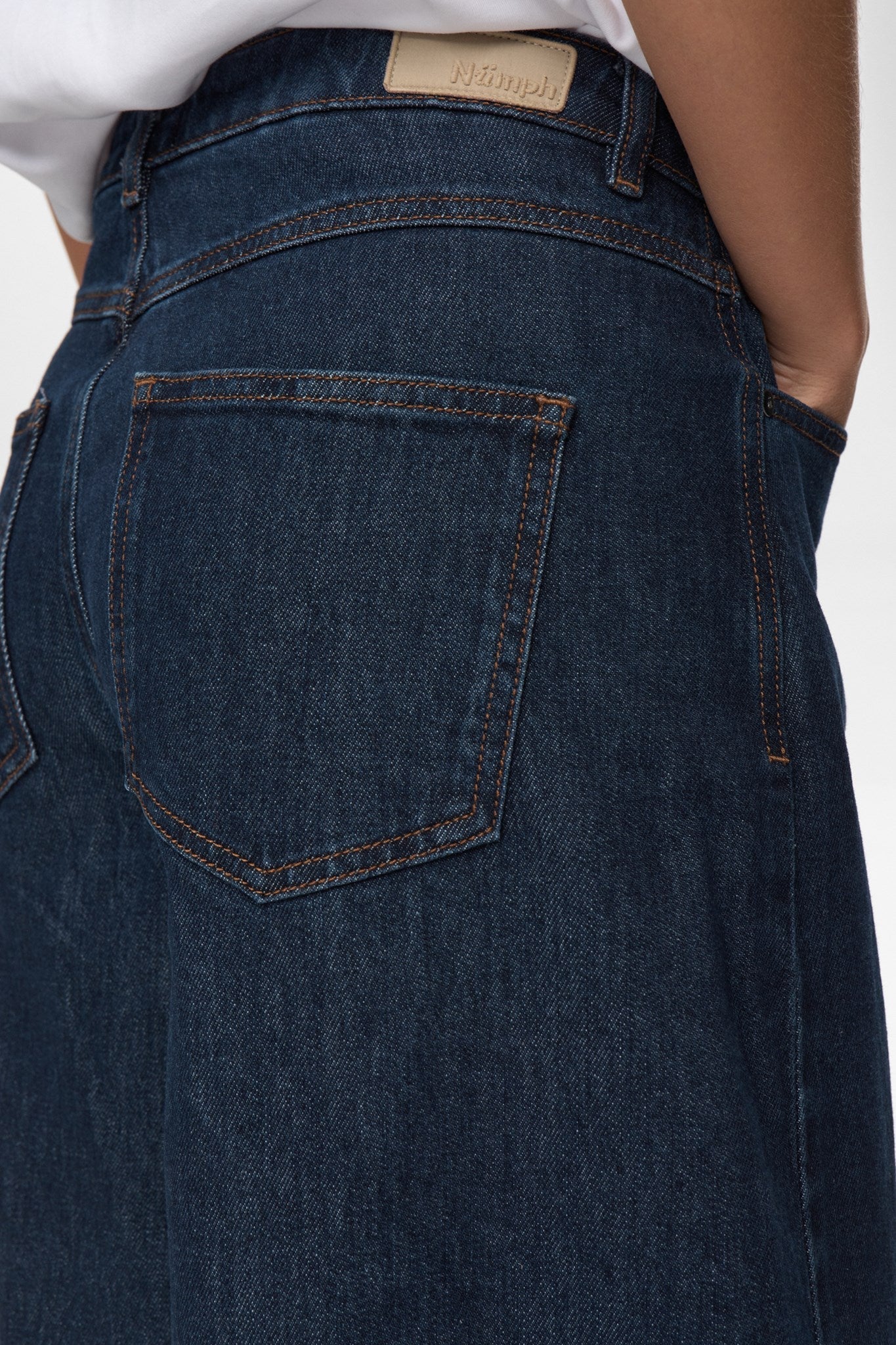 NUVENICE - HR EXTRA WIDE JEANS - Dark Blue Denim 1