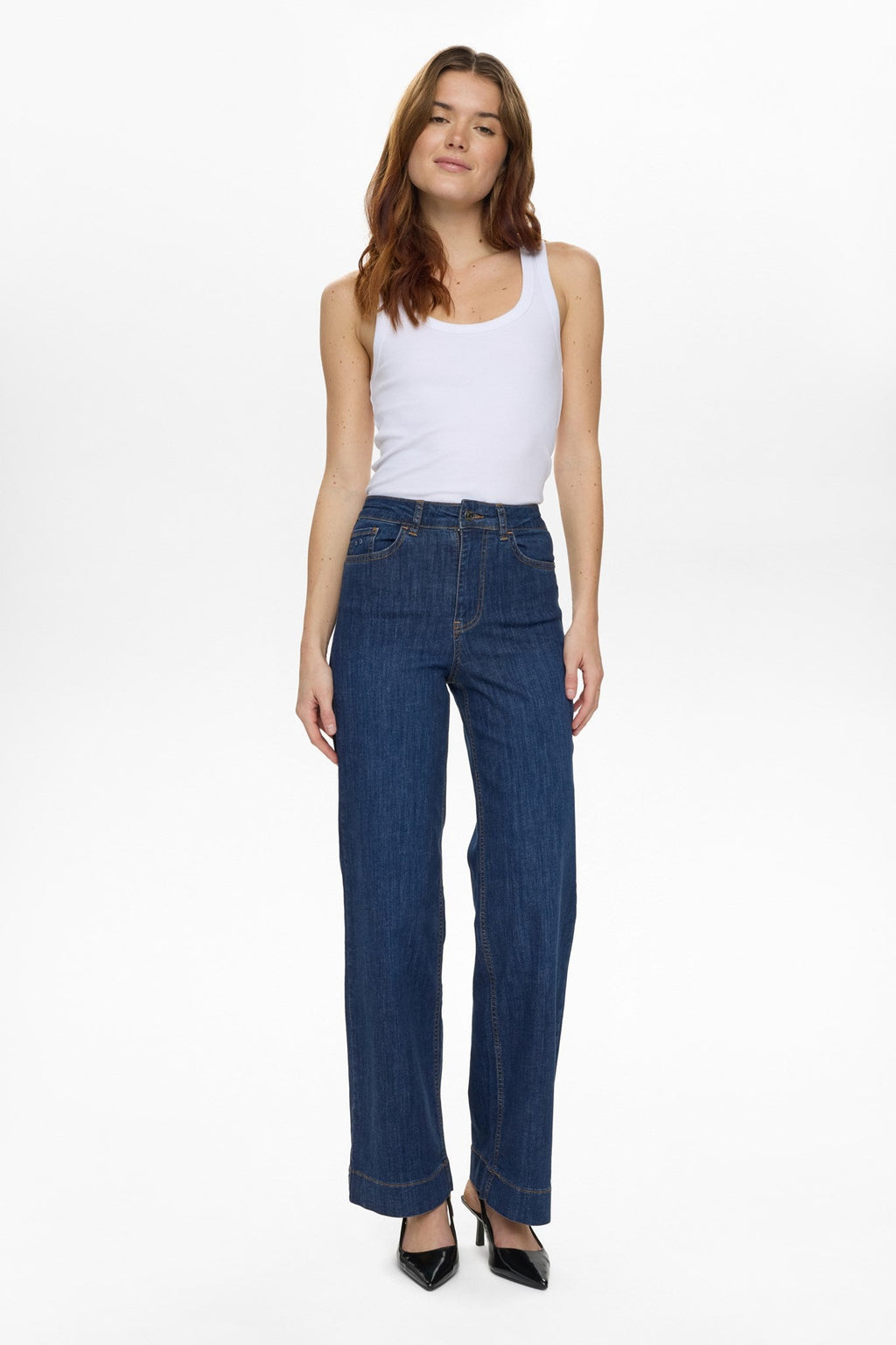 NUPARIS HR WIDE JEANS - P3012 - Dark Blue Denim