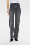 NUPARIS HR WIDE JEANS - P3020 - Black Washed Denim