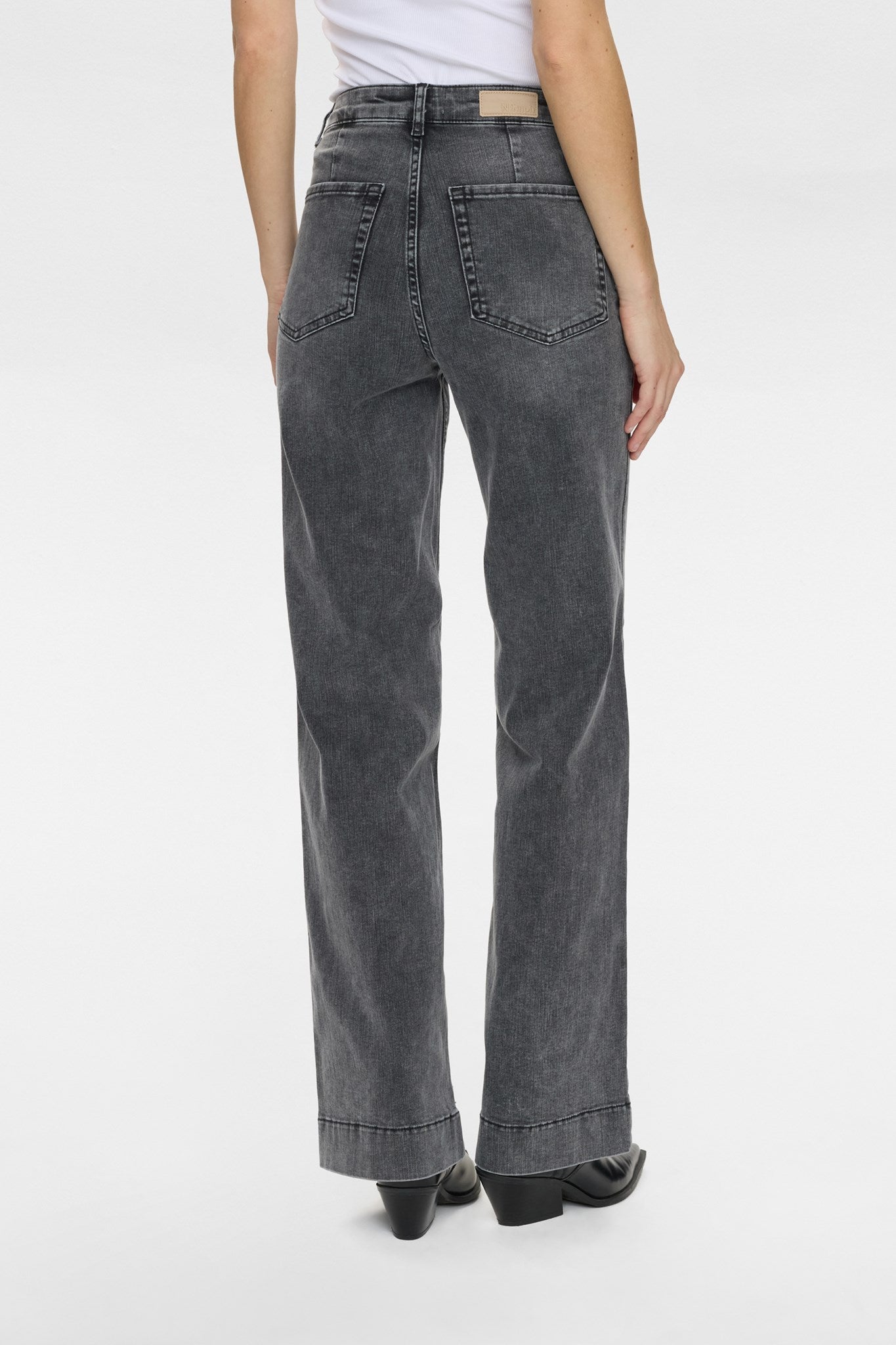 NUPARIS HR WIDE JEANS - P3020 - Black Washed Denim
