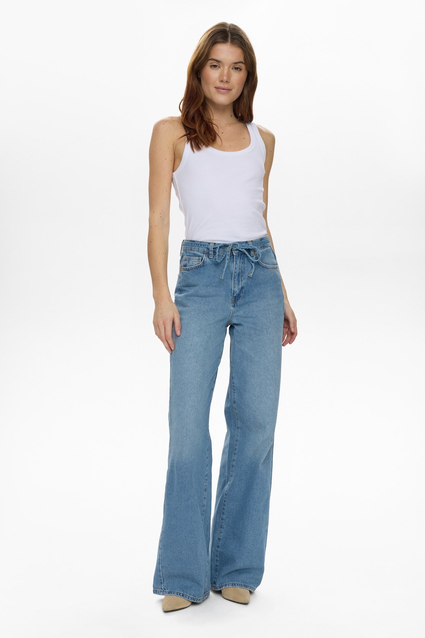 NUBROOKLYN HR WIDE JEANS - P3010 - Light Blue Denim