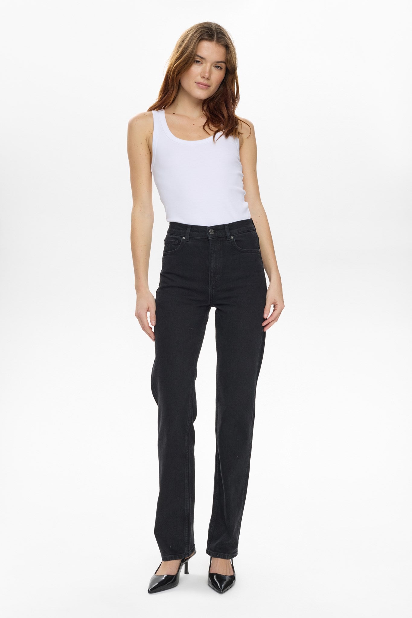 NUOSLO HR STRAIGHT JEANS - S3018 - Black Denim