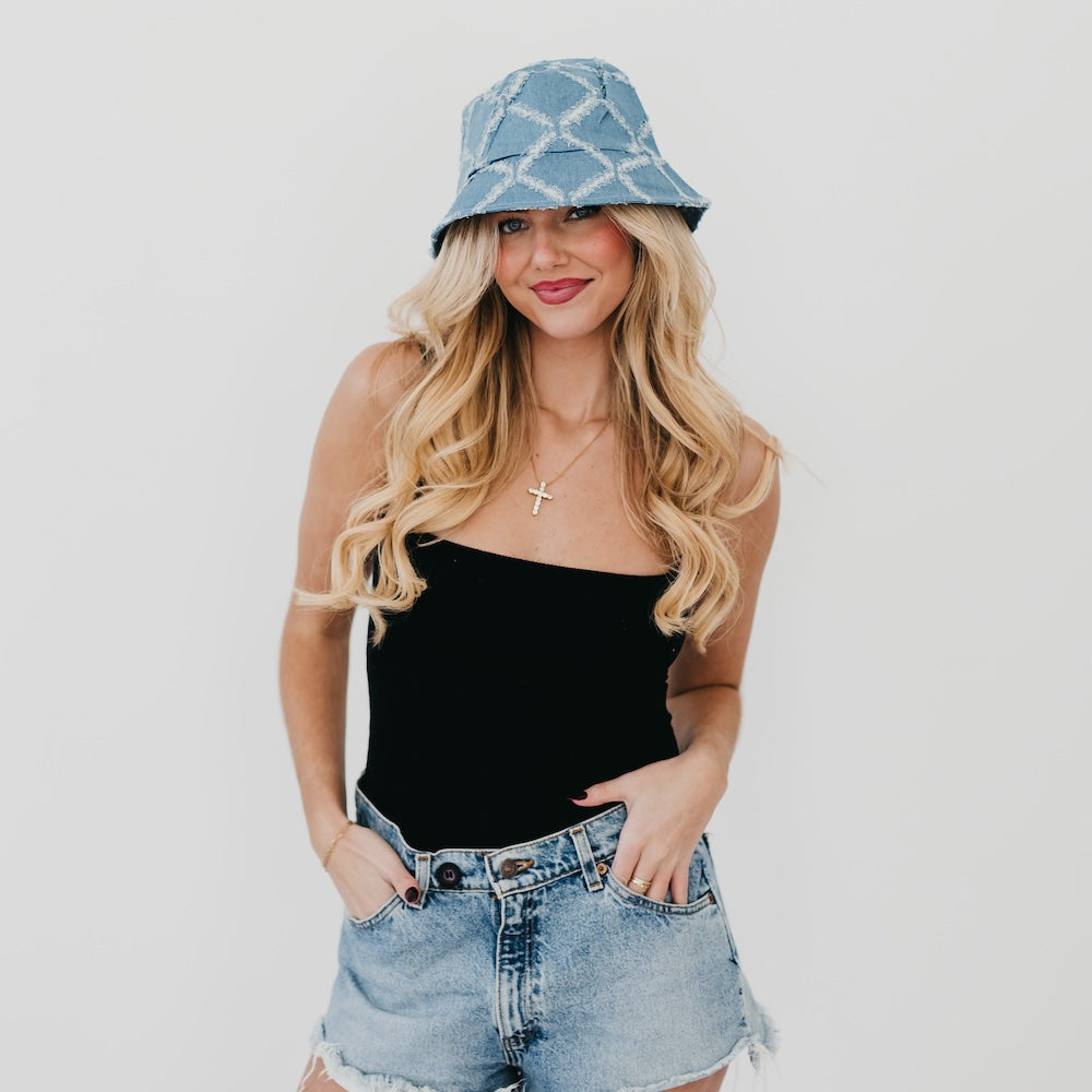 Diamond Print Bucket Hat